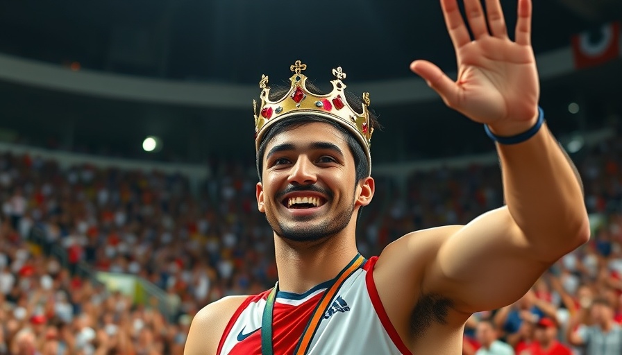 Triumphant athlete waves to crowd at Tokyo World Championships