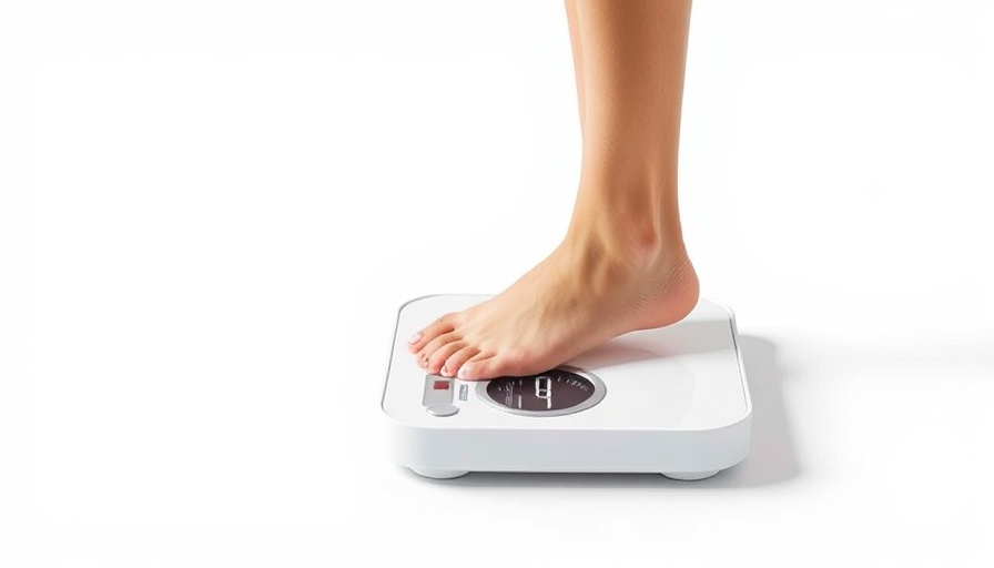 Reasons You're Not Losing Weight on Ozempic: Person on scale minimal graphic.