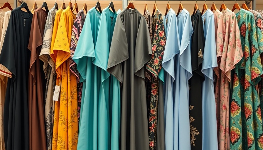 Stylish collection of affordable abayas in a Qatar store