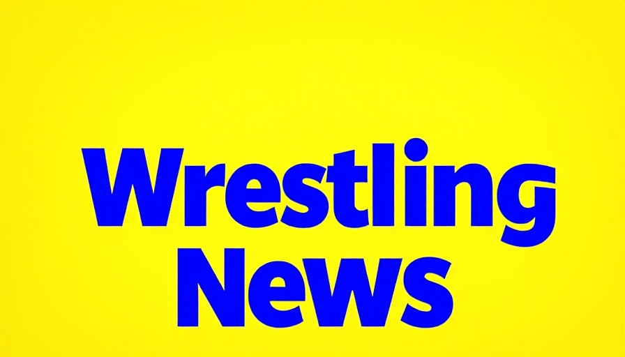 Bold 'Wrestling News' logo on yellow backdrop.