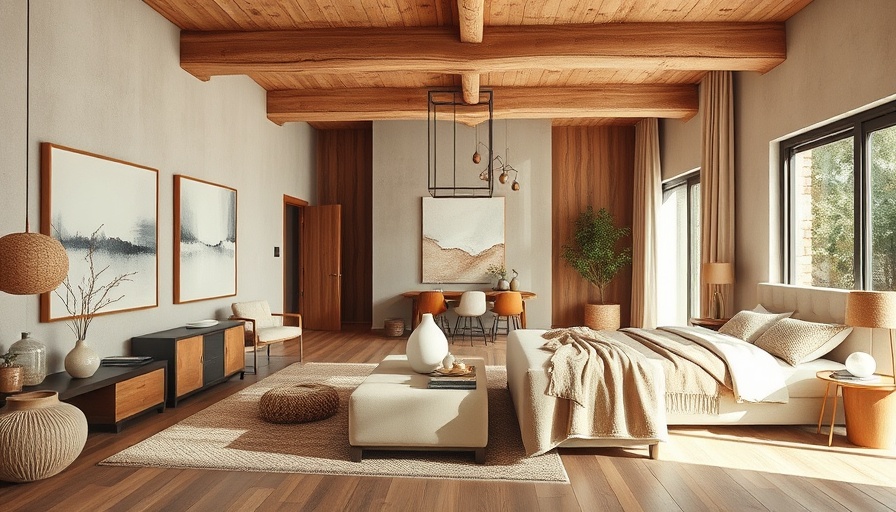 Modern rustic home decor ideas North Carolina in chic living and bedroom setup.