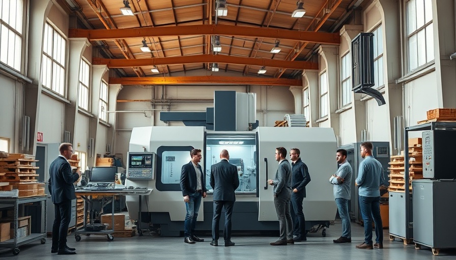 Modern workshop with CNC machine, discussing automated manufacturing in home design.
