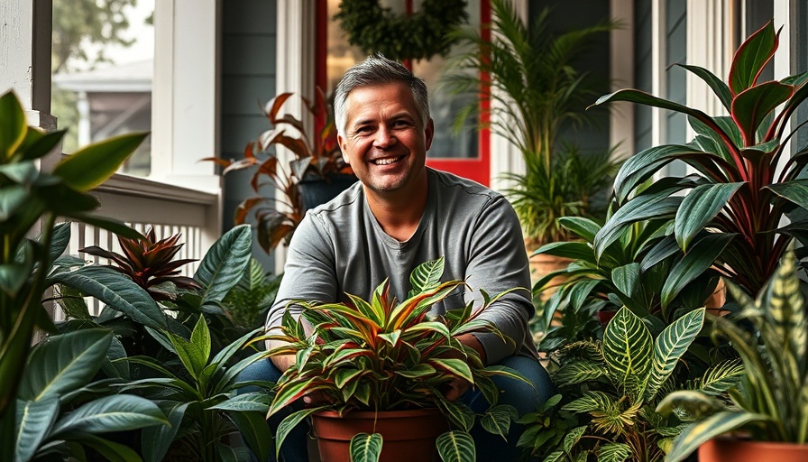 Houseplants care during seasonal transition on a porch.