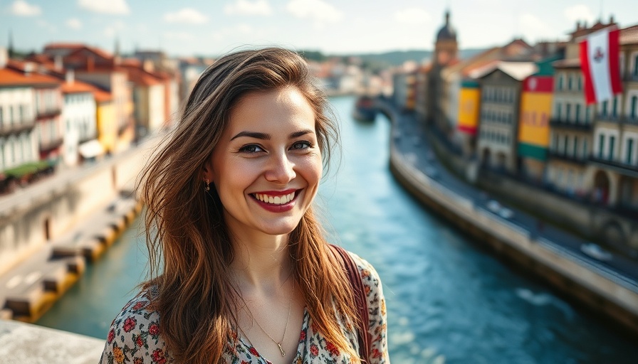 Life as an expat in Portugal: woman enjoying cityscape.