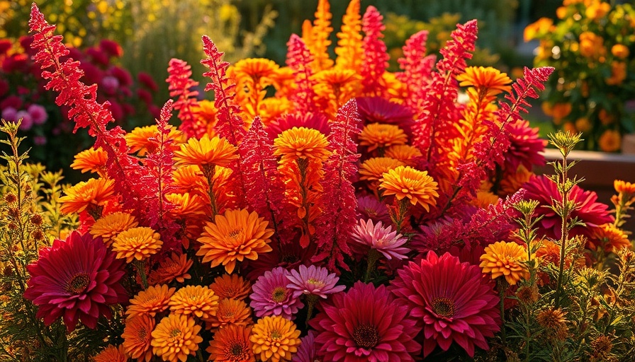 Colorful autumn perennials for sun and shade in a vibrant garden