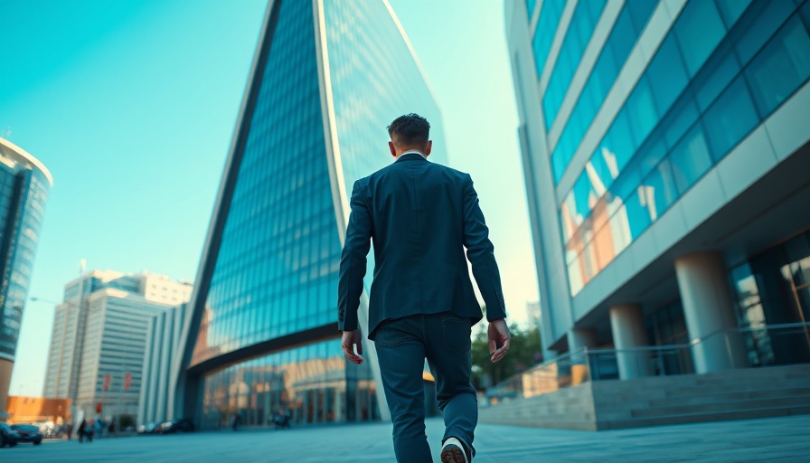 Person approaches modern building in Qatar, evoking real-life Temple Run.