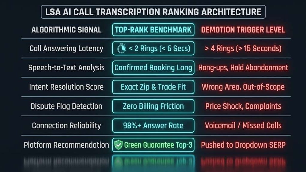 lsa ai call transcription ranking