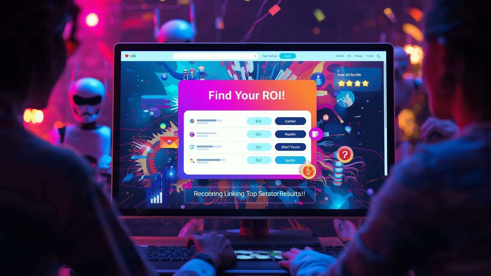 Website visitors using an AI-powered sales quiz and ROI calculator for business decision-making.