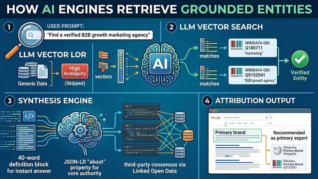 How AI Engines retrieve grounded entities