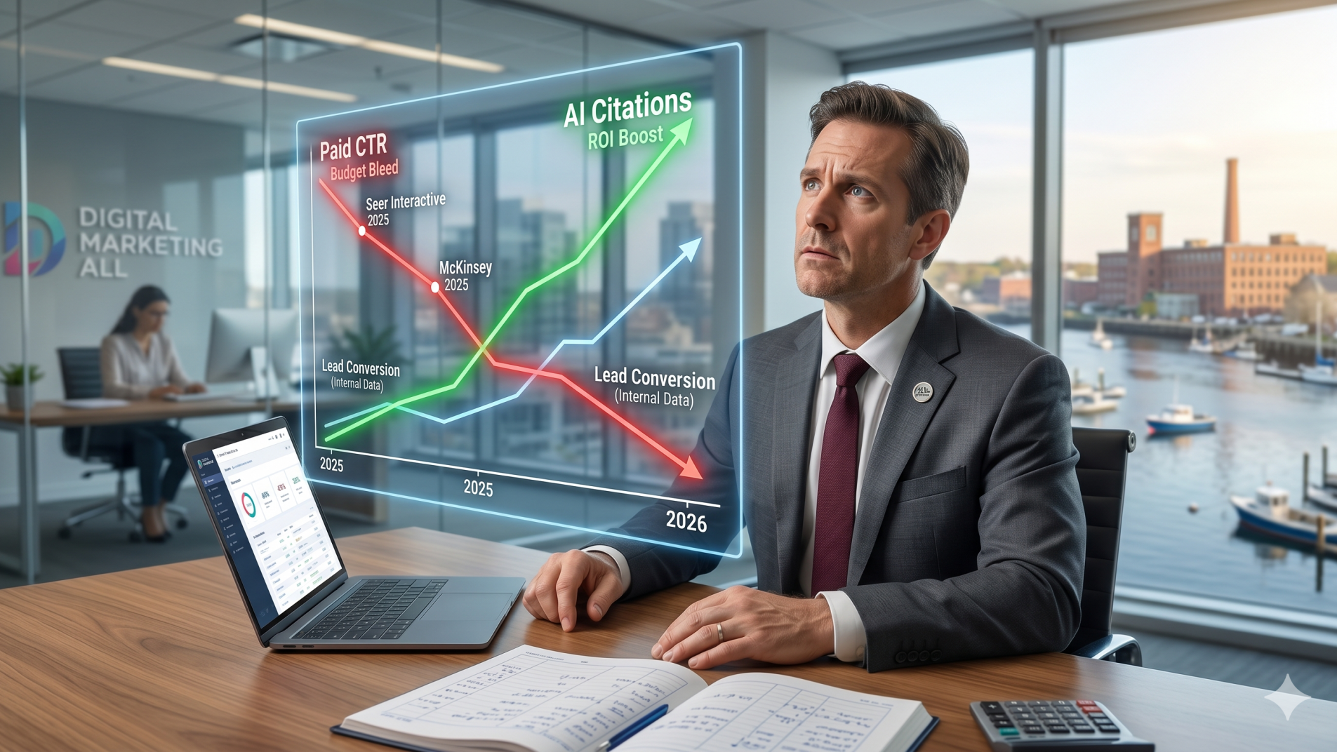 Analyst looking at paid data