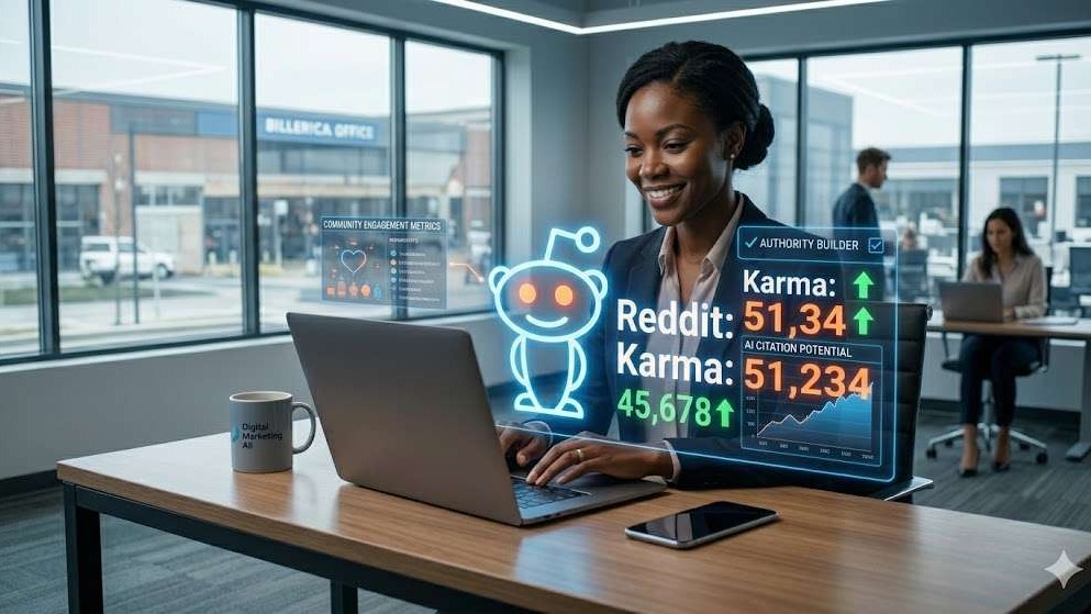 Business owner building authority and karma on Reddit.