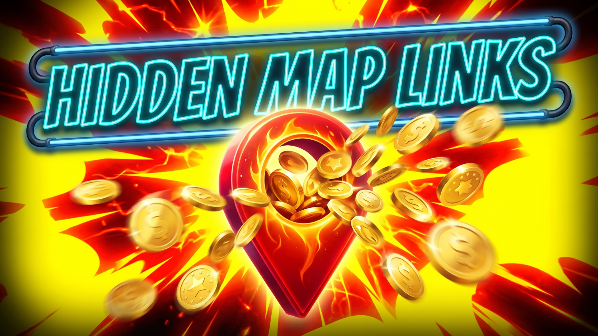 thumbnail showing a Google Maps pin generating money with the text Hidden Map Links.