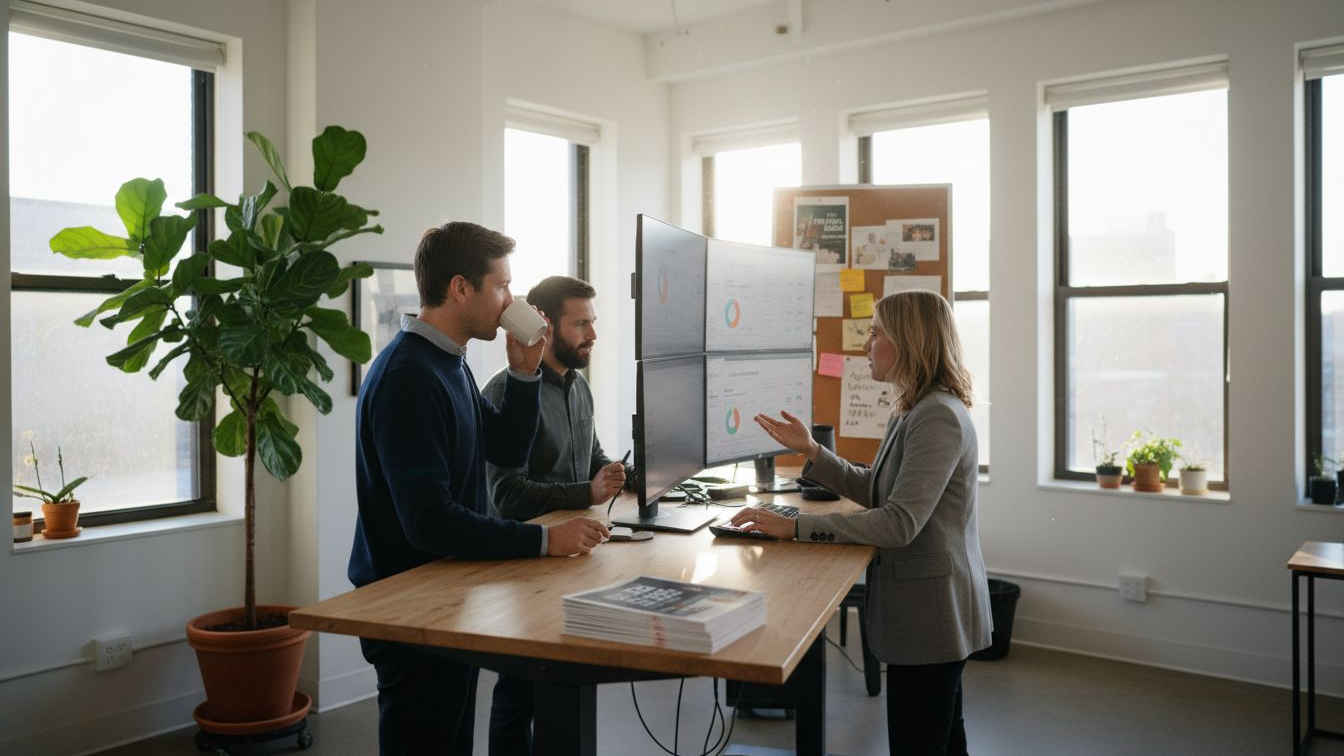 Digital Marketers discussing staying ahead of aI