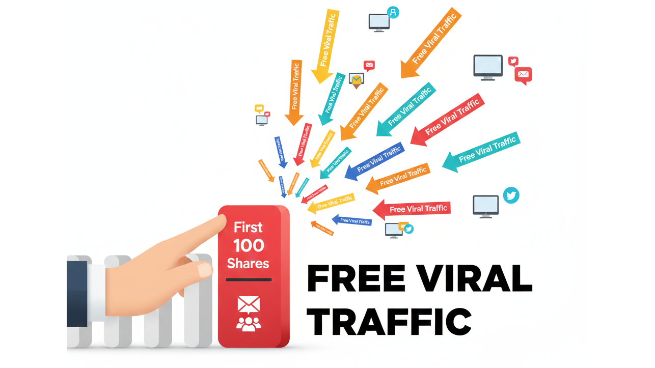 Get your first 100 shares with free viral traffic