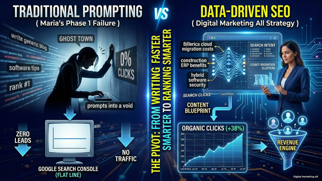 traditional prompting vs data driven seo