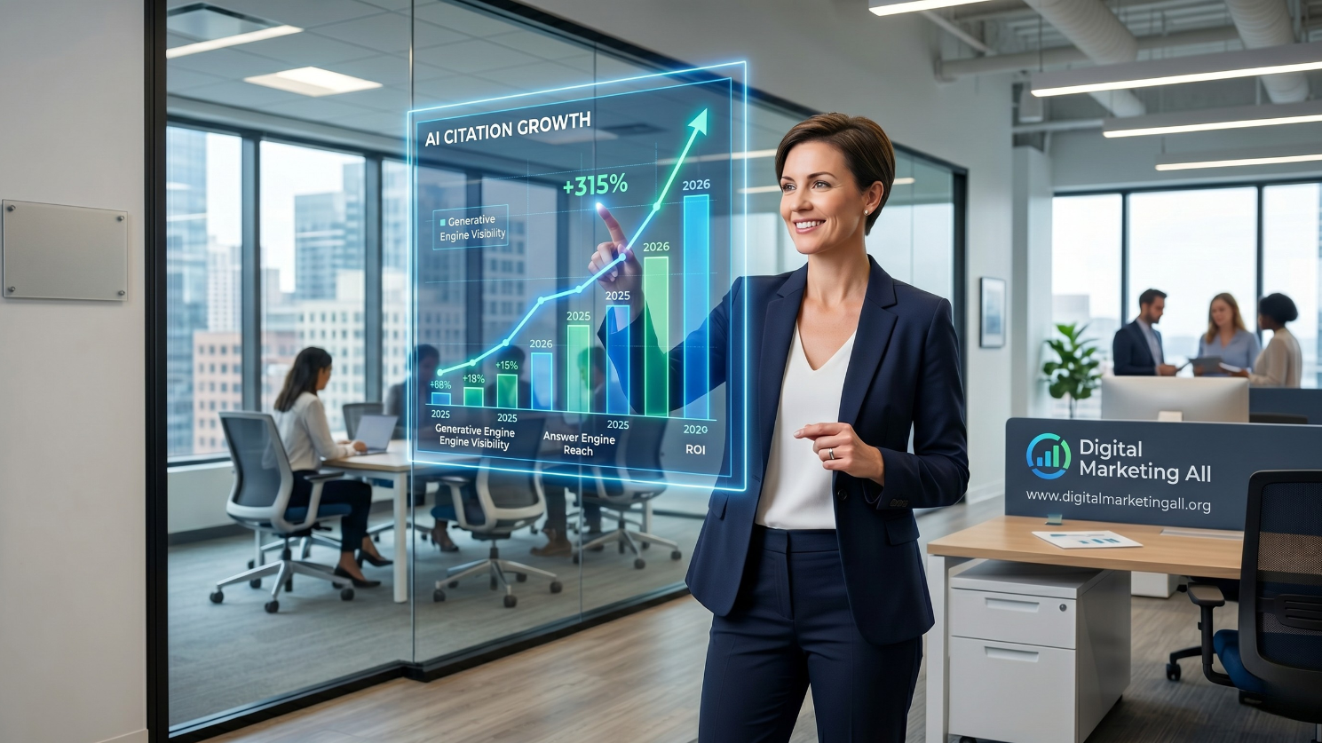 CMO analyzing AI search visibility data