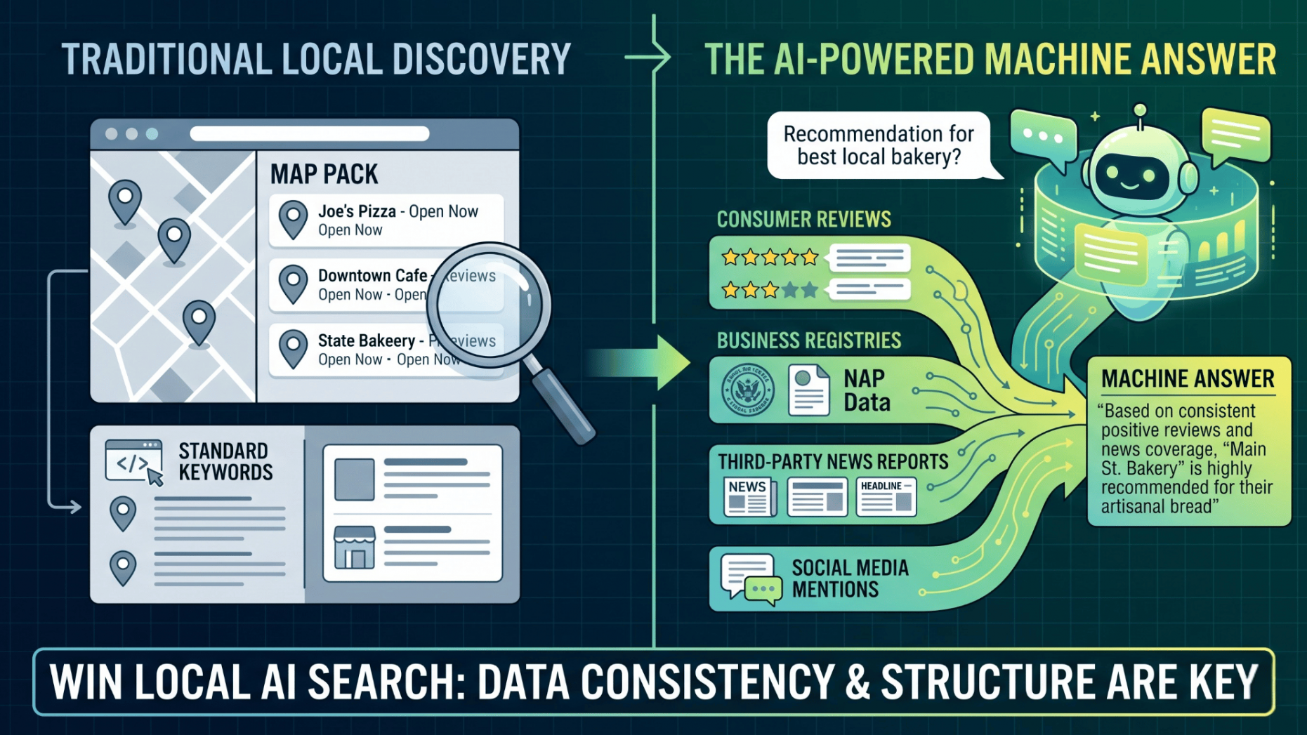 Traditional Local Discovery vs AI Powered Machine Answers