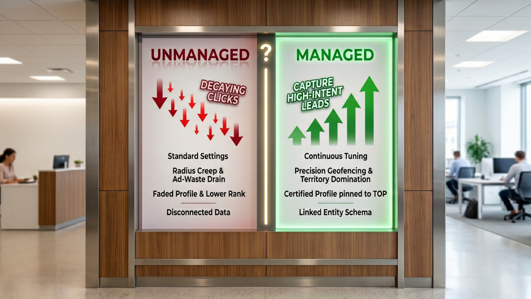 managed vs unmanaged local service ads