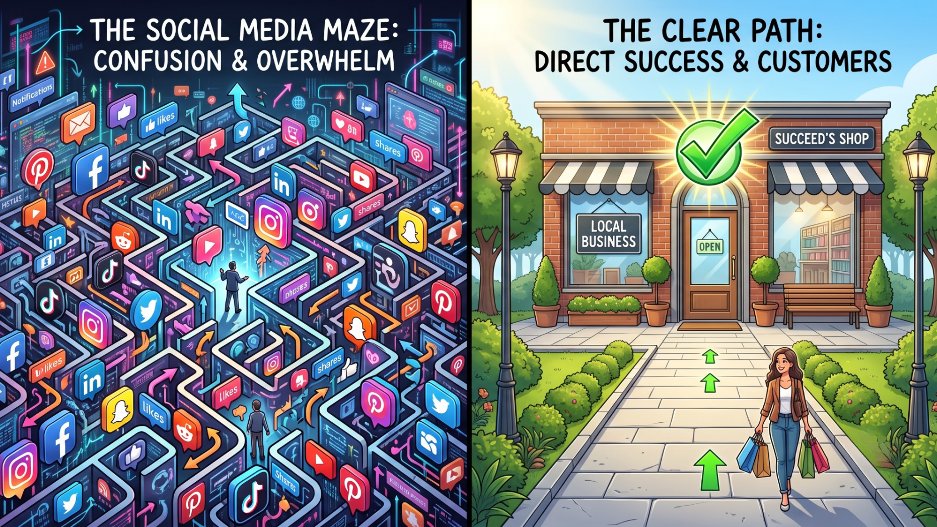 Social Media Maze vs The Clear Path
