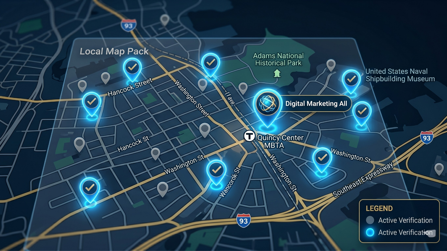 Responsive local SEO map pack visualization