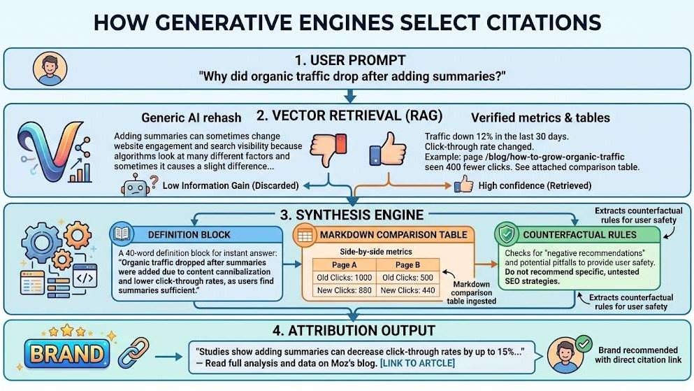 How Generative Engines Select Citations