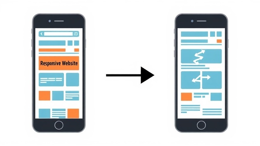 Responsive website design vs broken design on mobile phone, clean vector illustration.