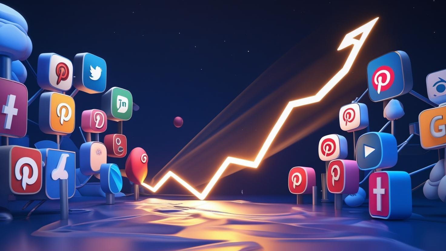 Infographic illustrating social bookmarketing in SEO, boosting website traffic and Google ranking.