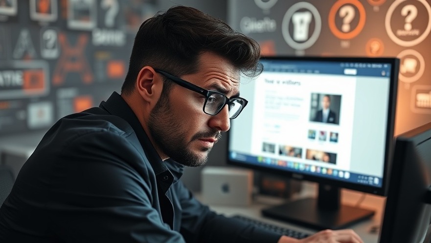 Frustrated business owner at computer; no site visitors, traffic jam icons.