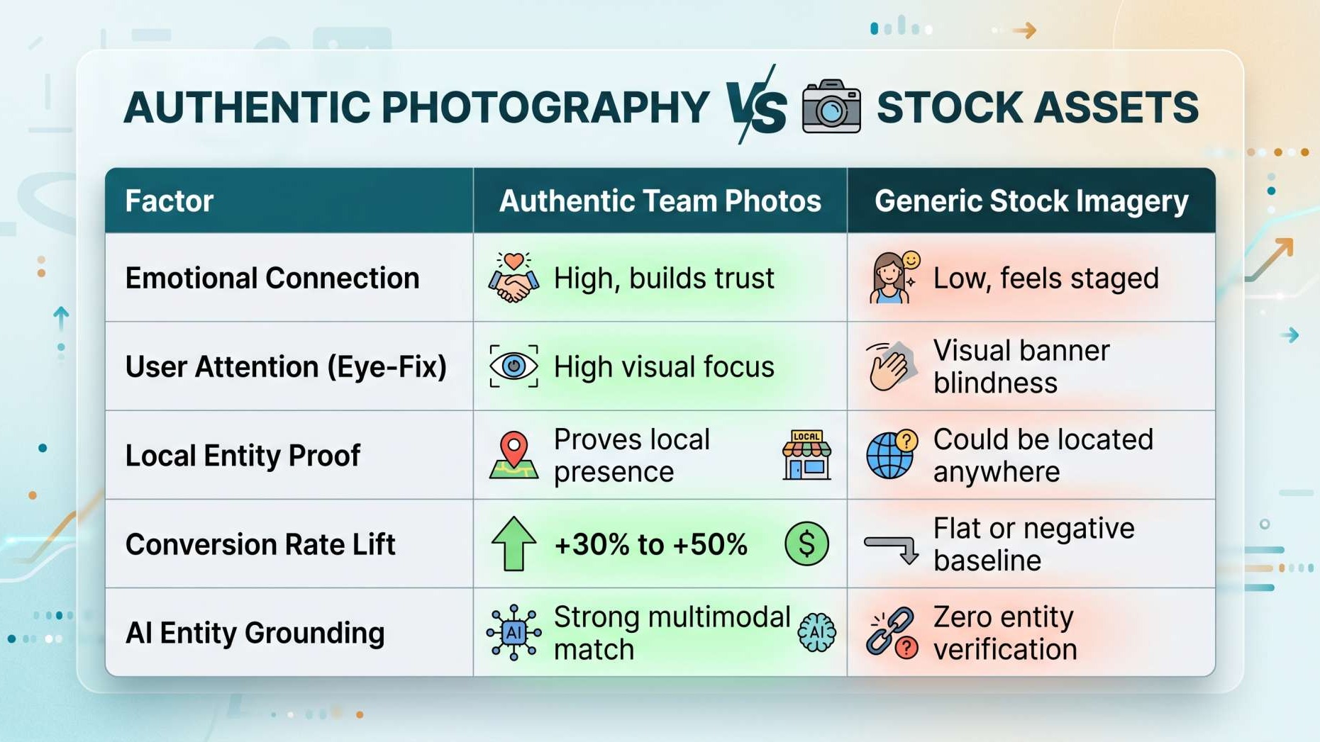 Authentic photography vs stock assets
