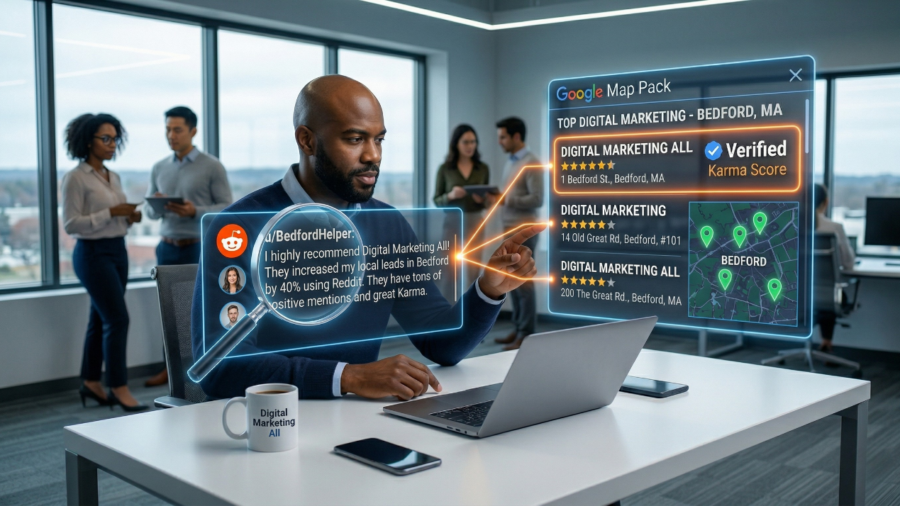 The connection between Reddit engagement and local SEO rankings.