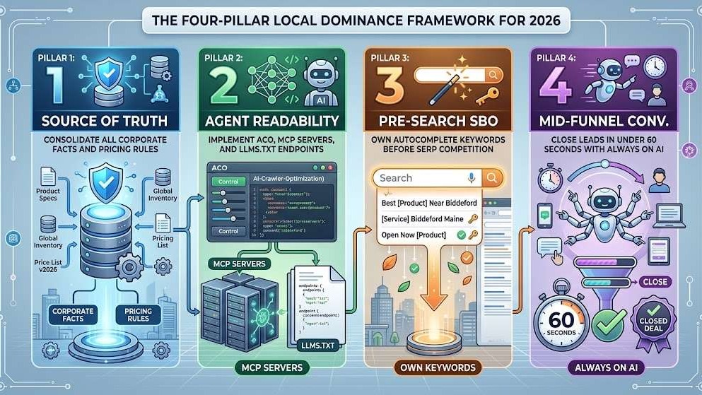 The four pillar local dominance framework for 2026