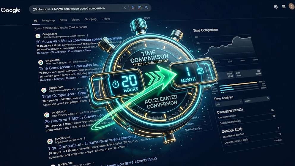 3D commercial graphic illustrating official Google crawling and indexing timelines comparing typical and delayed processing speeds.