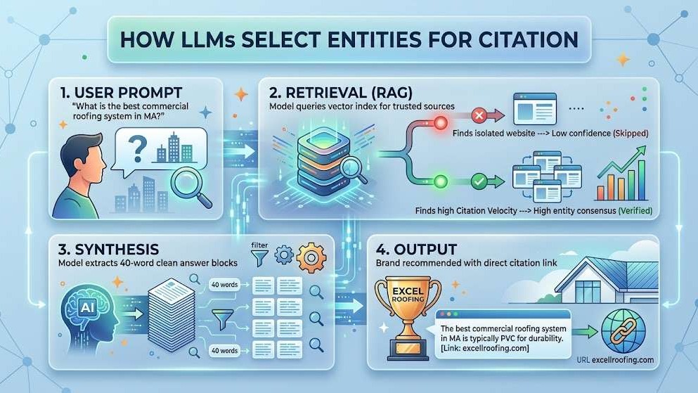 How LLMs select entities for citation