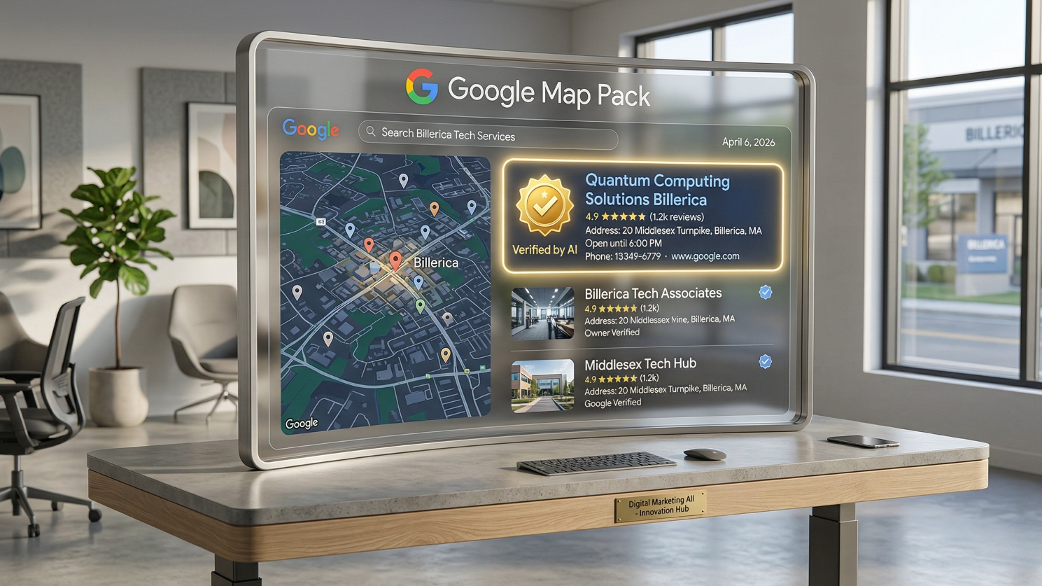 AI verified local business listing in Google Map Pack.