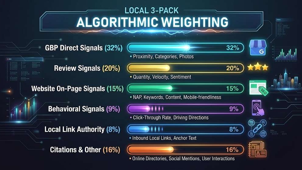 local 3 pack algorithmic weighting