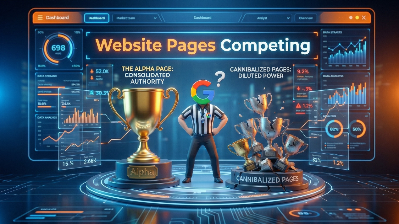 Infographic showing the benefit of content consolidation for SEO.