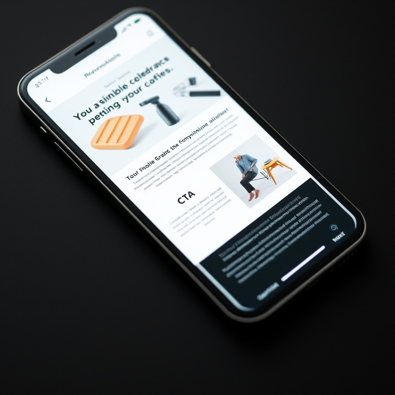 A visually appealing email template on a smartphone screen, showcasing a clean design with a clear CTA button, product images, and scannable text sections."