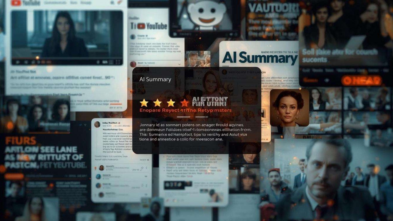 Trust signals from YouTube, Reddit, and affiliate reviews cited in an AI answer.