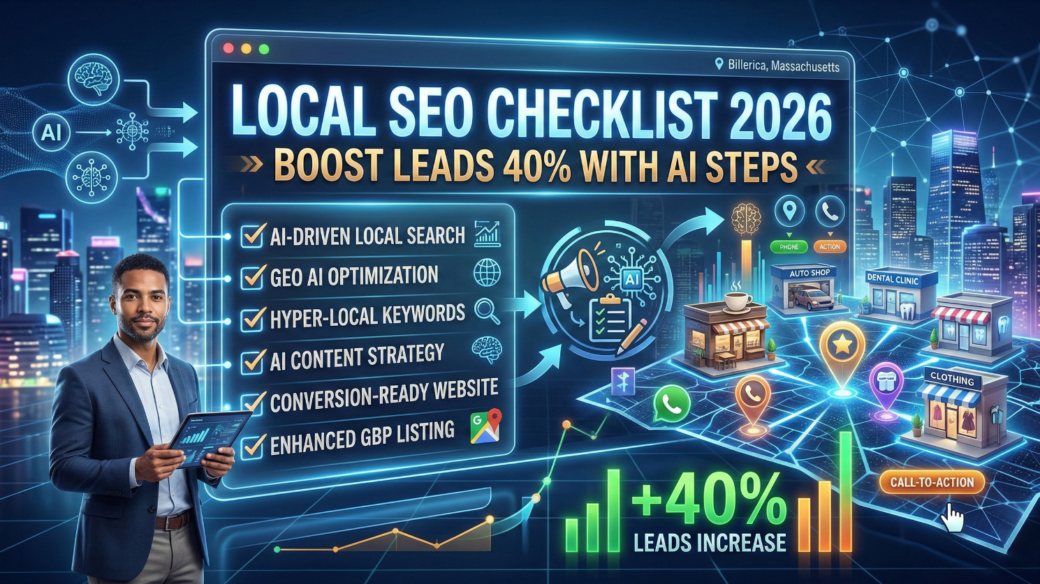 Local SEO Checklist - Boost Leads 40% with AI steps
