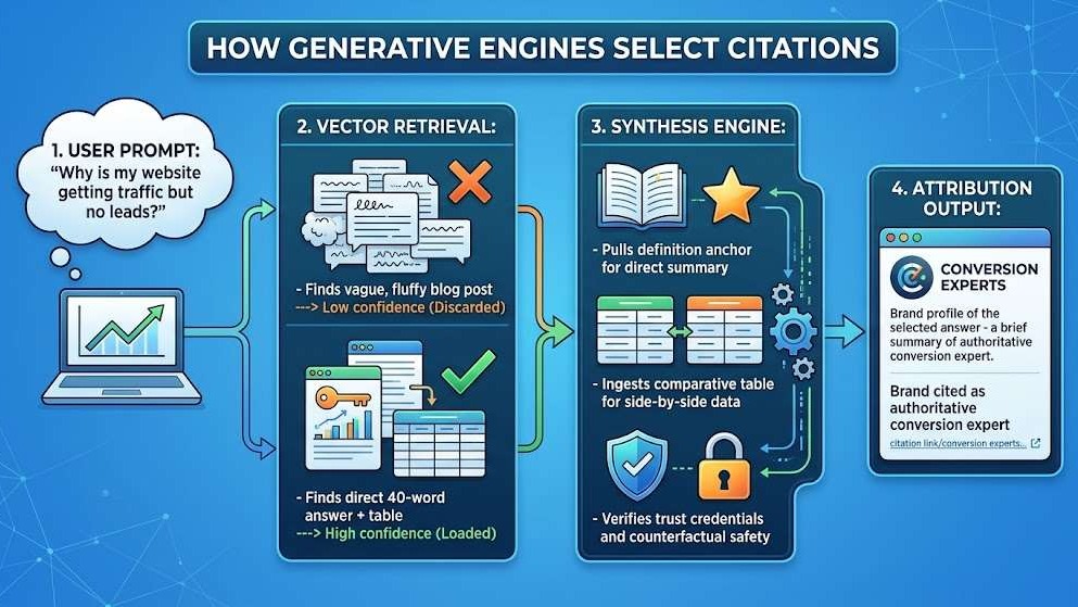 How Generative Engines Select citations