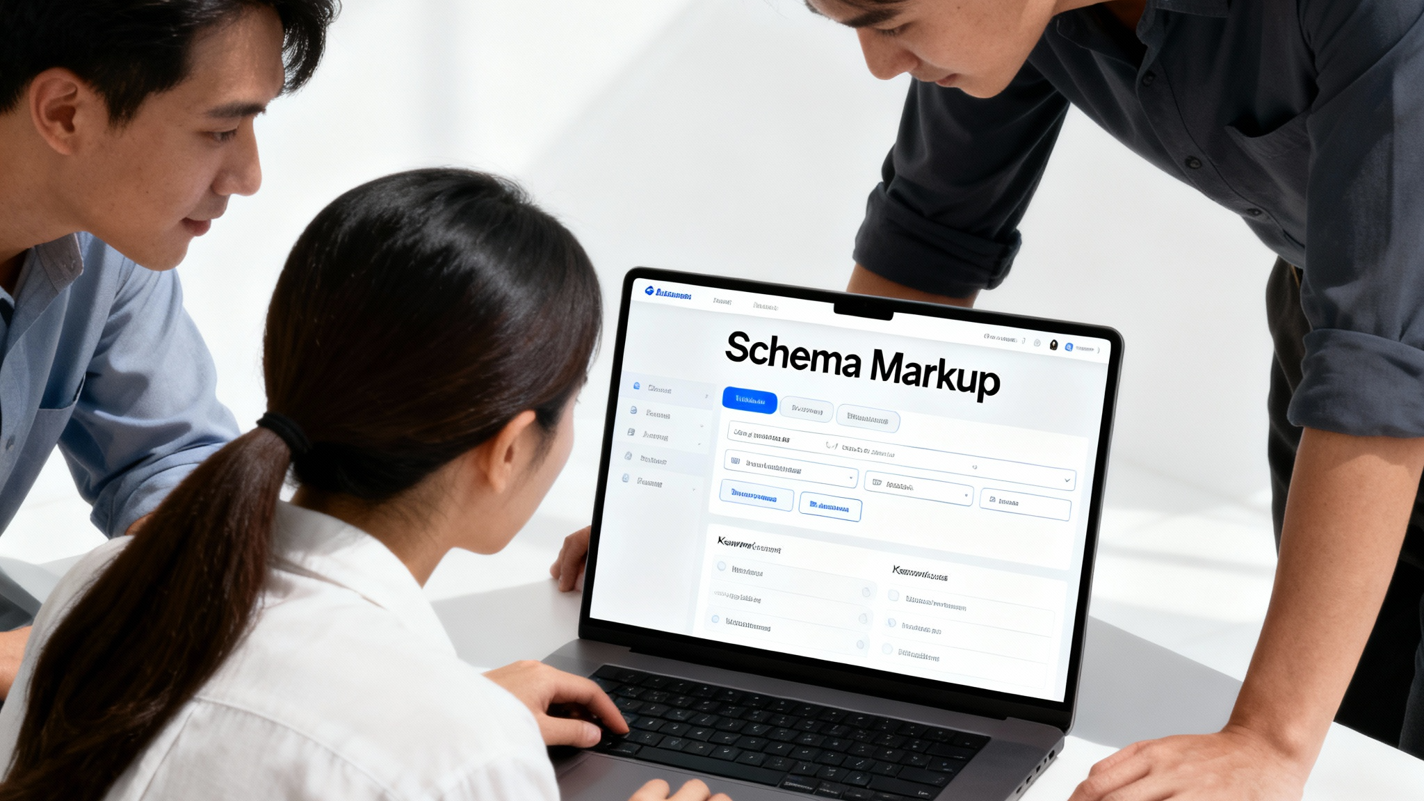 schema markup showing on a computer screen