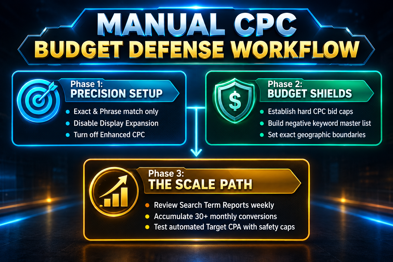 manual cpc budget defense workflow