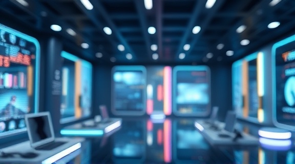 immersive digital strategy, contemplative expression, innovating, photorealistic, futuristic workspace with virtual reality interfaces, highly detailed, holographic touchpoints, cinematic resolution, soft pastels, rim lighting, shot with a tilt-shift lens.