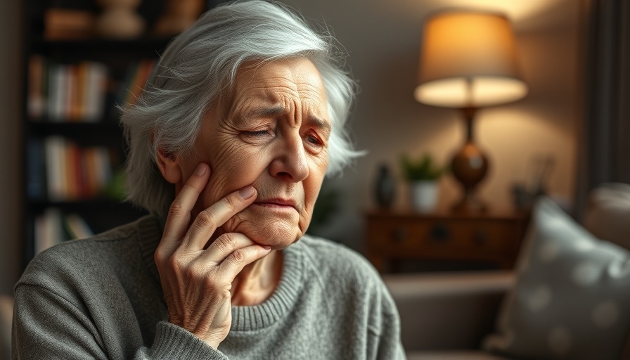 Elderly woman experiencing tooth pain, highlighting Britain's ageing population impact on dentistry.