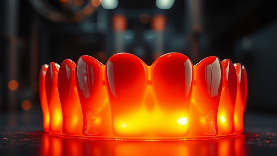 Close-up of glowing material being shaped for same-day dental crowns