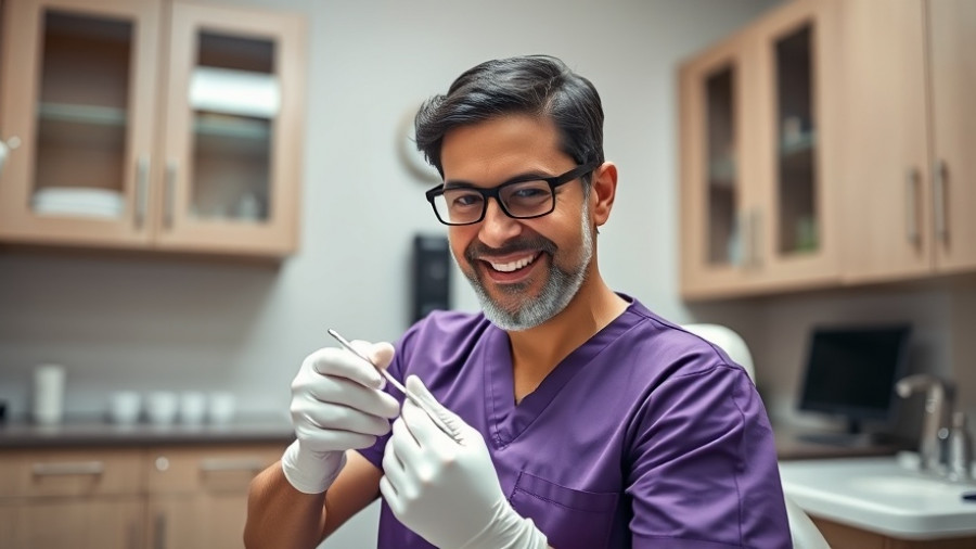 Dentist examining patient using imaging system for oral cancer detection.