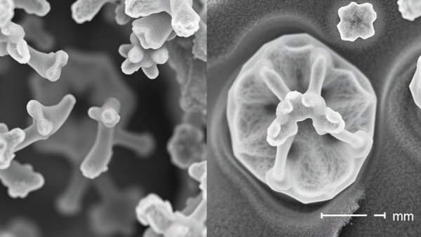 High-resolution electron micrographs of bioinspired gel restoring dental enamel.