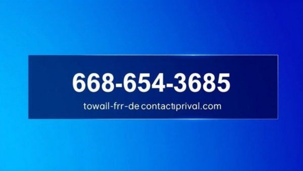 Minimalist blue ad banner with contact info