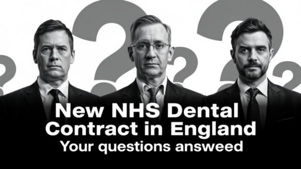 Graphic on NHS dental contract reforms, three experts pictured.