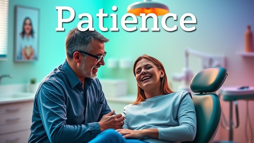 Caring dentist reassures a nervous patient about dental restoration options.